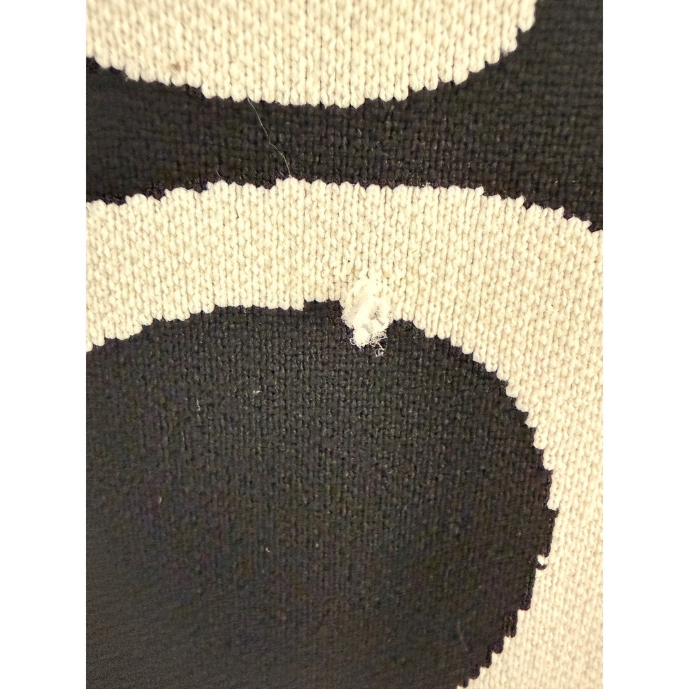 River Island Abstract Swirl Knit Bodycon Dress US 4 Black White Mesh Cutout - Picture 4 of 8